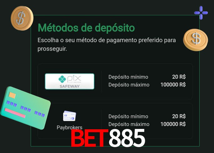 O cassino bet885 oferece uma grande variedade de métodos de pagamento